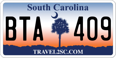 SC license plate BTA409