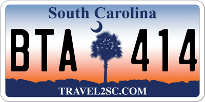 SC license plate BTA414