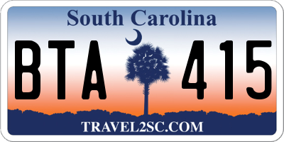 SC license plate BTA415