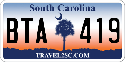 SC license plate BTA419