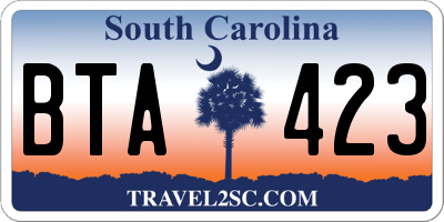 SC license plate BTA423