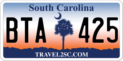 SC license plate BTA425