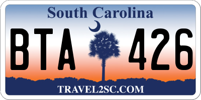 SC license plate BTA426