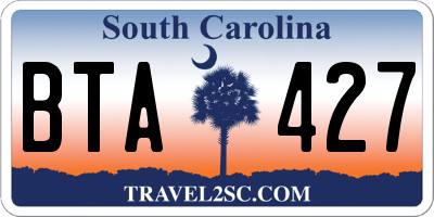 SC license plate BTA427
