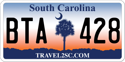 SC license plate BTA428