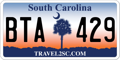 SC license plate BTA429