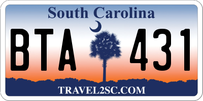 SC license plate BTA431