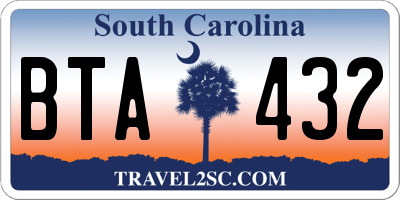 SC license plate BTA432