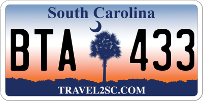 SC license plate BTA433