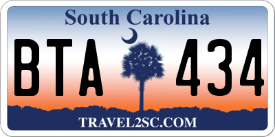SC license plate BTA434