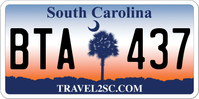 SC license plate BTA437