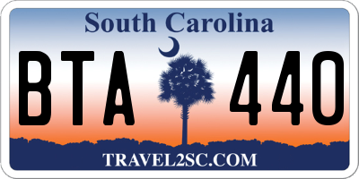 SC license plate BTA440