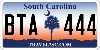 SC license plate BTA444