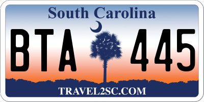 SC license plate BTA445