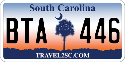 SC license plate BTA446