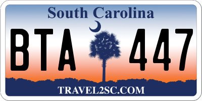 SC license plate BTA447