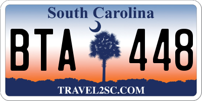 SC license plate BTA448