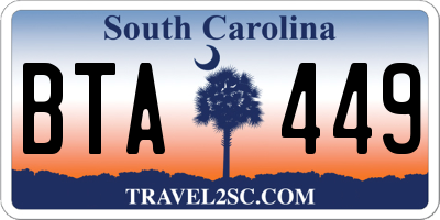 SC license plate BTA449