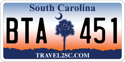 SC license plate BTA451