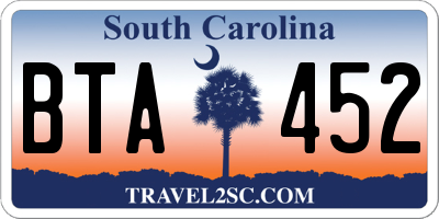 SC license plate BTA452