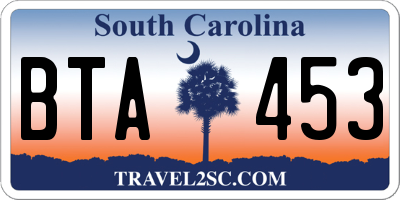 SC license plate BTA453