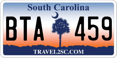 SC license plate BTA459