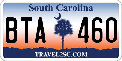 SC license plate BTA460