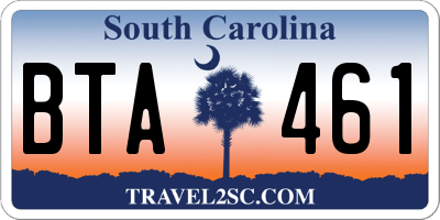 SC license plate BTA461