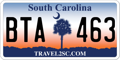 SC license plate BTA463