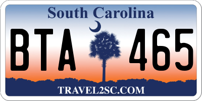 SC license plate BTA465