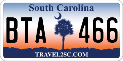 SC license plate BTA466