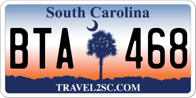 SC license plate BTA468