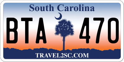 SC license plate BTA470