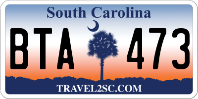 SC license plate BTA473