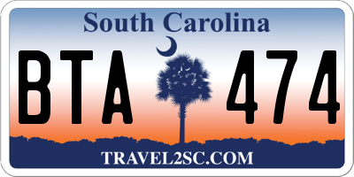 SC license plate BTA474