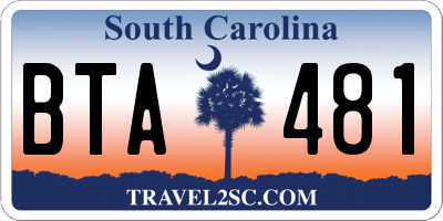 SC license plate BTA481
