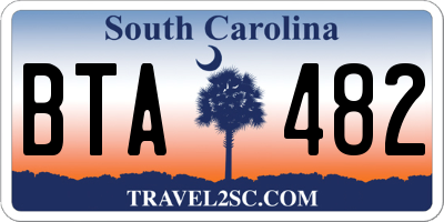 SC license plate BTA482