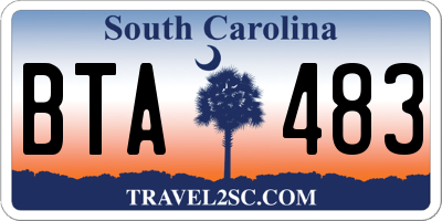 SC license plate BTA483