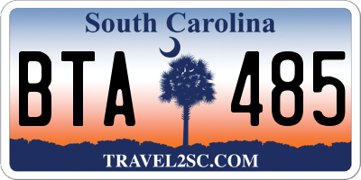 SC license plate BTA485