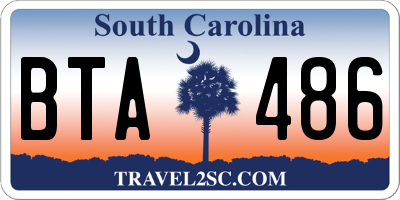SC license plate BTA486