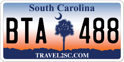 SC license plate BTA488
