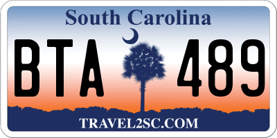 SC license plate BTA489