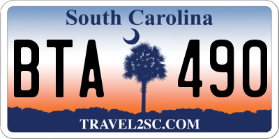 SC license plate BTA490