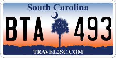 SC license plate BTA493
