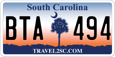 SC license plate BTA494