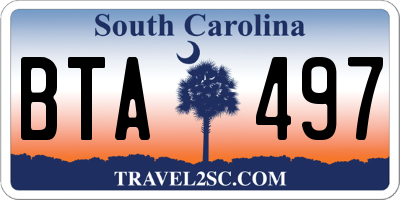 SC license plate BTA497