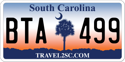 SC license plate BTA499