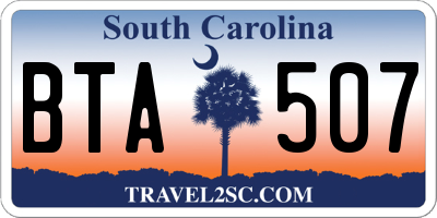 SC license plate BTA507