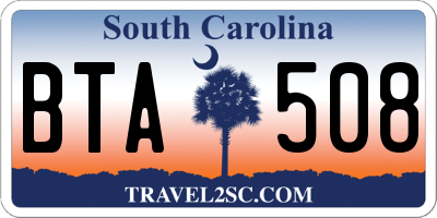 SC license plate BTA508