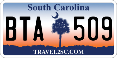 SC license plate BTA509